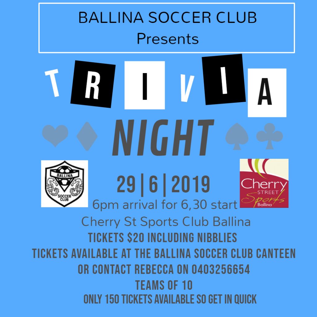 Ballina Soccer Club Trivia Night